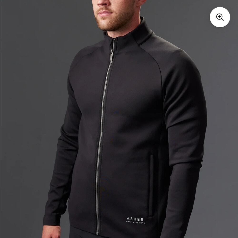 Asher Alpine black full zip collared golf performance athletic jacket XL
